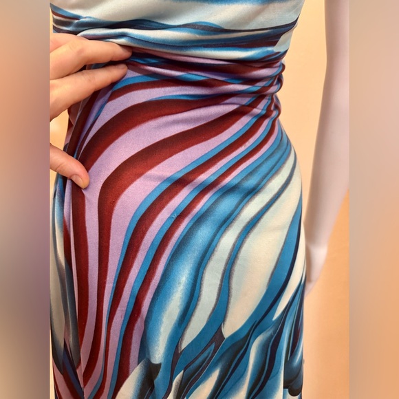 SKY Statement Necklace Swirl Print Strapless Mini Dress - Size Small - Picture 11 of 12